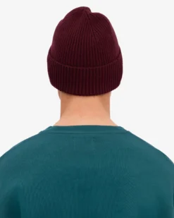 Merino Wool Beanie - Oxblood Red