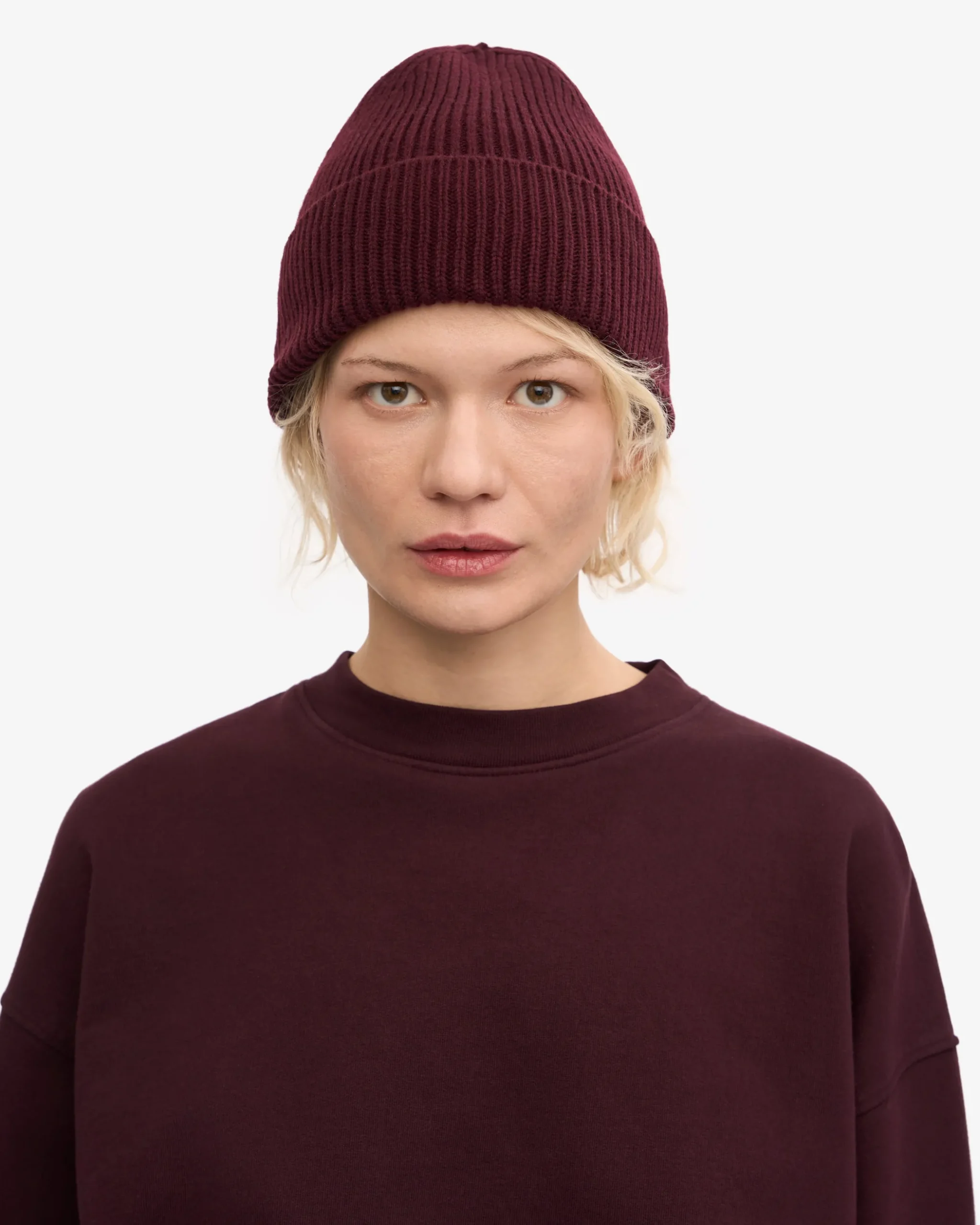 Merino Wool Beanie - Oxblood Red