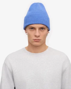 Merino Wool Beanie - Pacific Blue