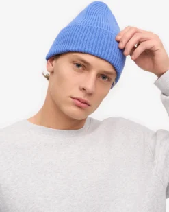Merino Wool Beanie - Pacific Blue