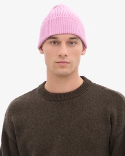 Merino Wool Beanie - Red Tangerine