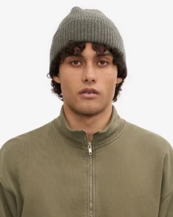 Merino Wool Beanie & Scarf - Dusty Olive