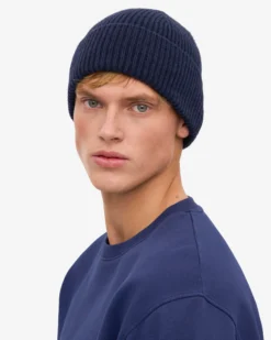 Merino Wool Beanie & Scarf - Marine Blue