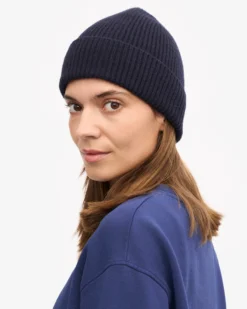 Merino Wool Beanie & Scarf - Navy Blue