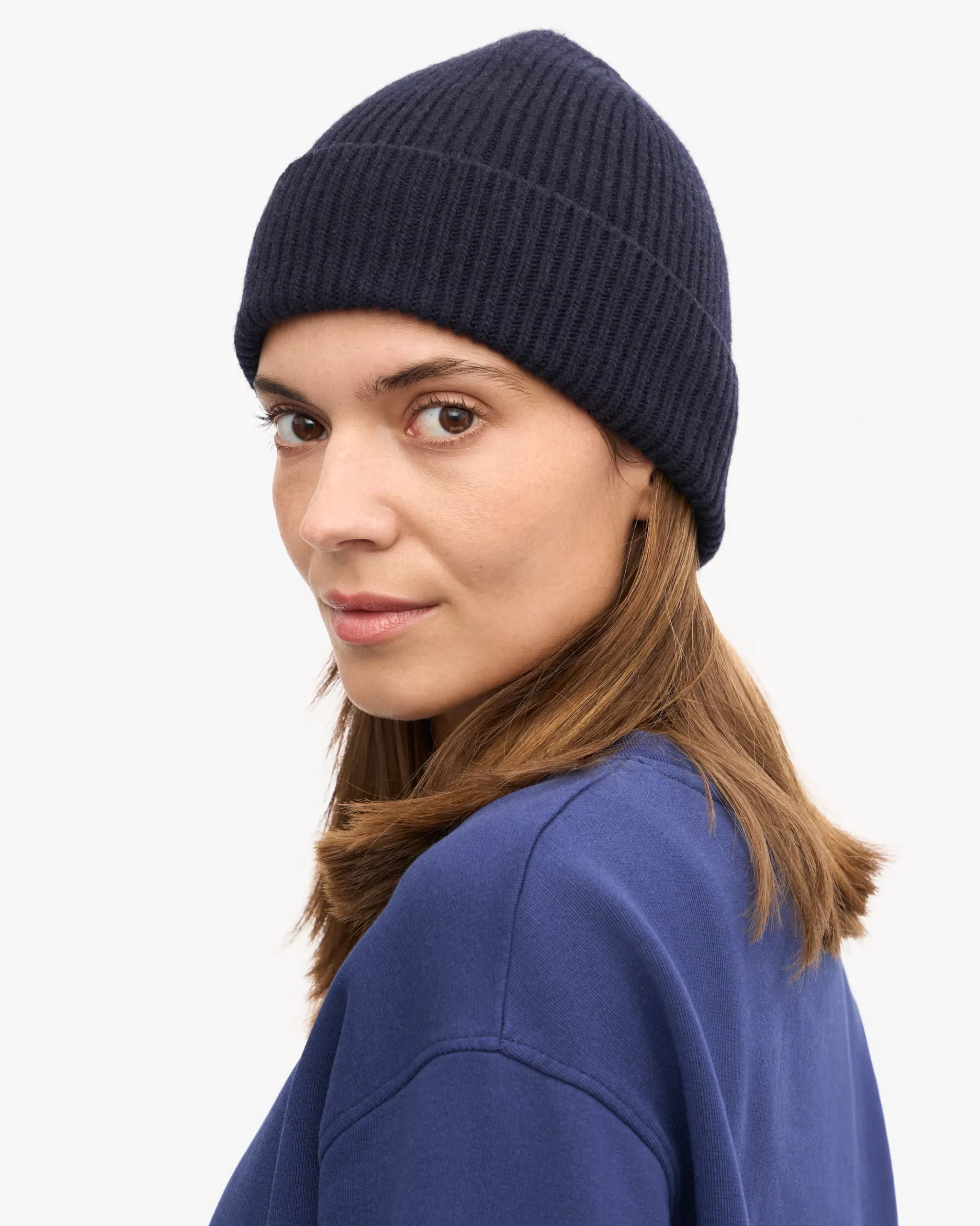 Merino Wool Beanie & Scarf - Navy Blue