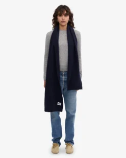 Merino Wool Beanie & Scarf - Navy Blue