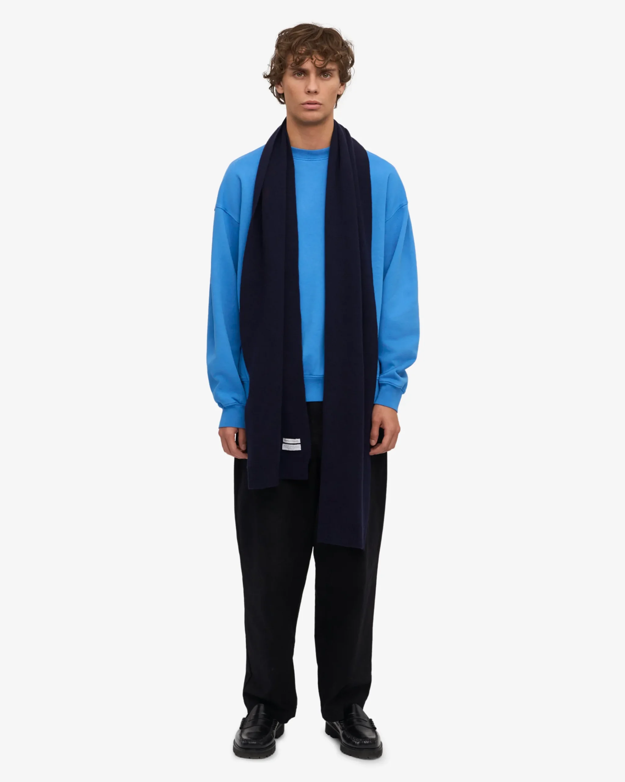 Merino Wool Beanie & Scarf - Navy Blue