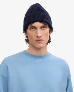 Merino Wool Beanie & Scarf - Navy Blue