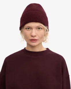 Merino Wool Beanie & Scarf - Oxblood Red