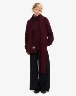 Merino Wool Beanie & Scarf - Oxblood Red