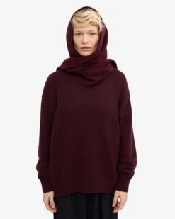 Merino Wool Beanie & Scarf - Oxblood Red