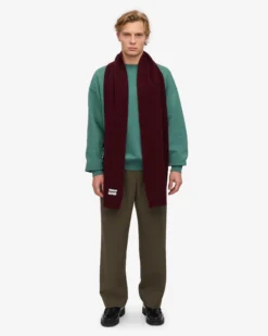 Merino Wool Beanie & Scarf - Oxblood Red