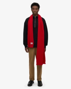Merino Wool Beanie & Scarf - Scarlet Red