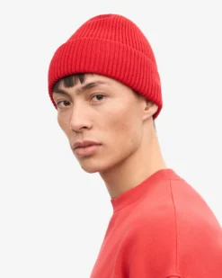 Merino Wool Beanie - Scarlet Red