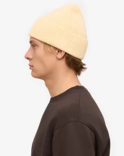 Merino Wool Beanie - Soft Yellow