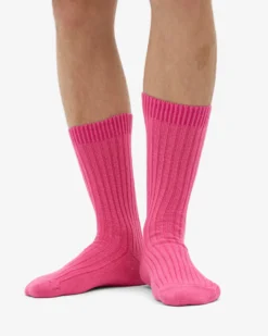 Merino Wool Blend Sock - Bubblegum Pink