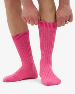 Merino Wool Blend Sock - Bubblegum Pink