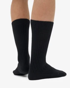 Merino Wool Blend Sock - Deep Black