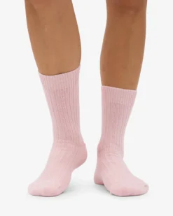 Merino Wool Blend Sock - Faded Pink
