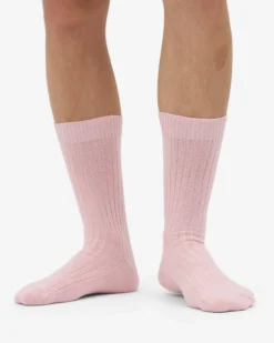 Merino Wool Blend Sock - Faded Pink