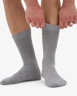 Merino Wool Blend Sock - Heather Grey