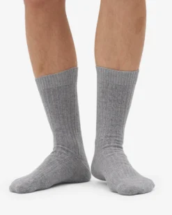 Merino Wool Blend Sock - Heather Grey