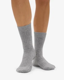 Merino Wool Blend Sock - Heather Grey