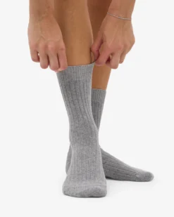 Merino Wool Blend Sock - Heather Grey