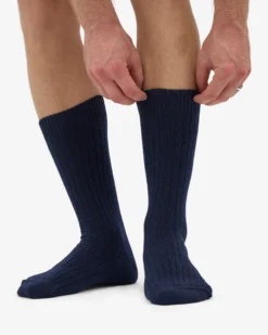 Merino Wool Blend Sock - Navy Blue