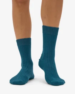 Merino Wool Blend Sock - Ocean Green