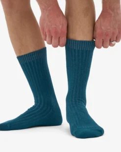 Merino Wool Blend Sock - Ocean Green
