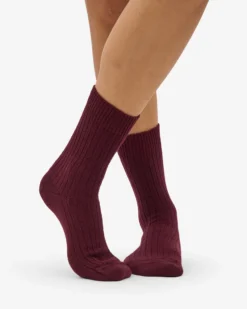 Merino Wool Blend Sock - Oxblood Red
