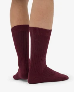 Merino Wool Blend Sock - Oxblood Red