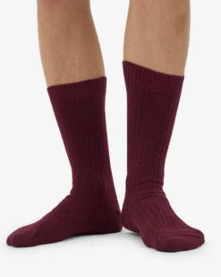 Merino Wool Blend Sock - Oxblood Red