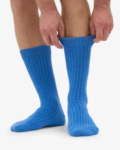 Merino Wool Blend Sock - Pacific Blue