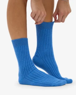 Merino Wool Blend Sock - Pacific Blue