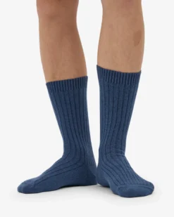 Merino Wool Blend Sock - Petrol Blue