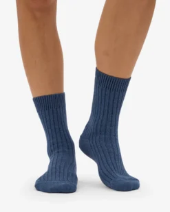 Merino Wool Blend Sock - Petrol Blue