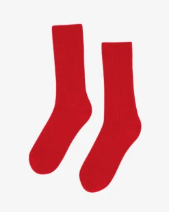 Merino Wool Blend Sock - Red Tangerine