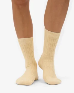 Merino Wool Blend Sock - Soft Yellow