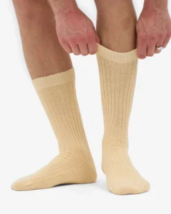 Merino Wool Blend Sock - Soft Yellow