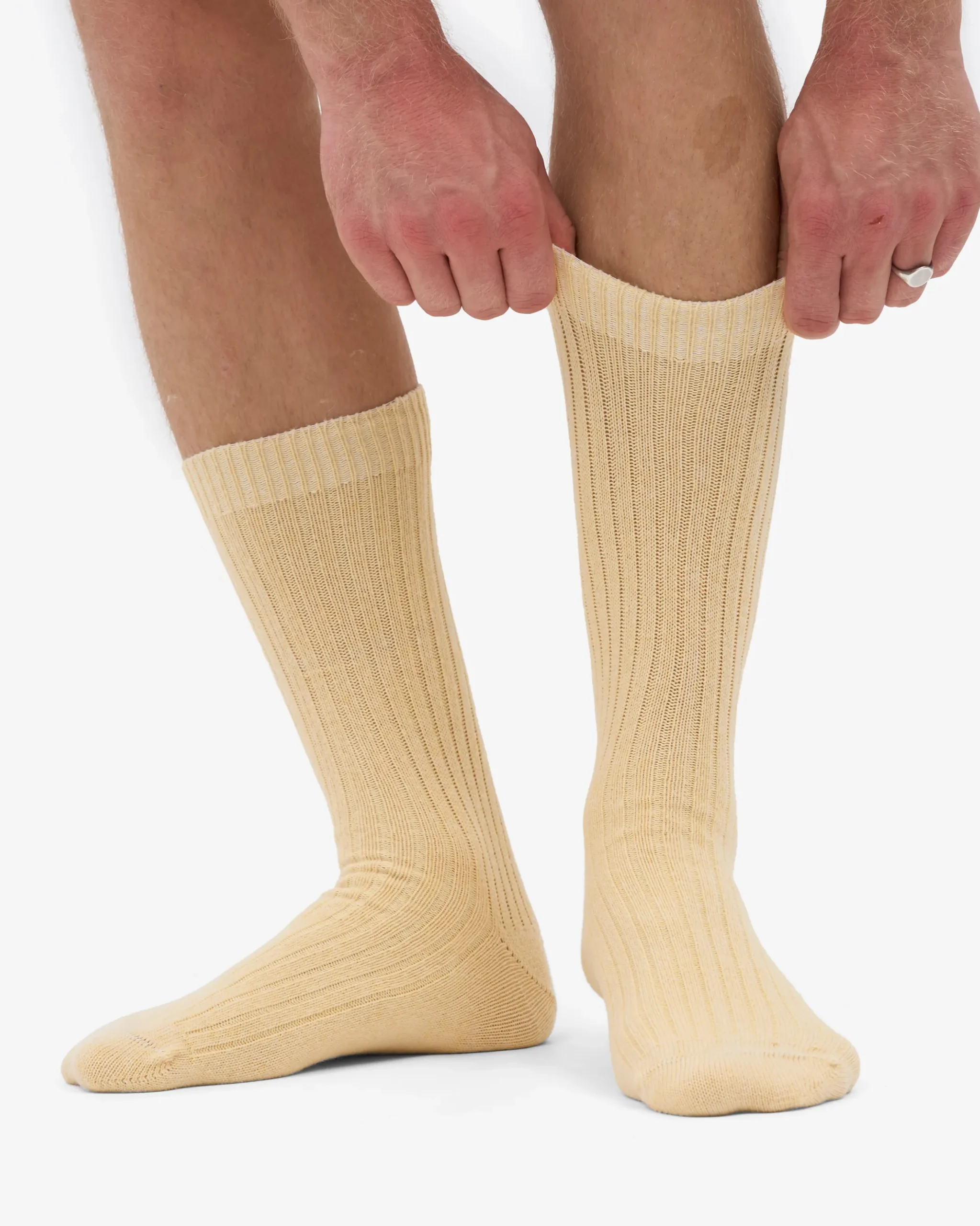 Merino Wool Blend Sock - Soft Yellow