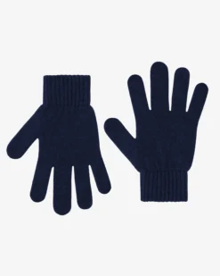Merino Wool Gloves - Marine Blue