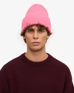 Merino Wool Hat - Bubblegum Pink