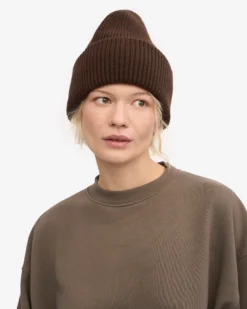 Merino Wool Hat - Coffee Brown