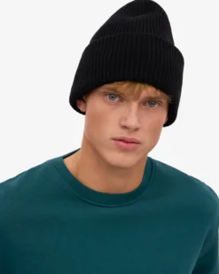 Merino Wool Hat - Deep Black