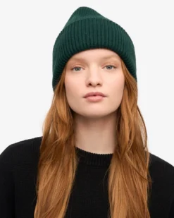 Merino Wool Hat - Emerald Green