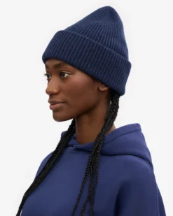 Merino Wool Hat - Marine Blue