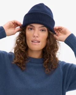 Merino Wool Hat - Navy Blue