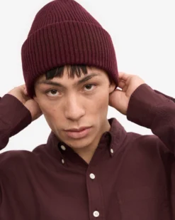 Merino Wool Hat - Oxblood Red